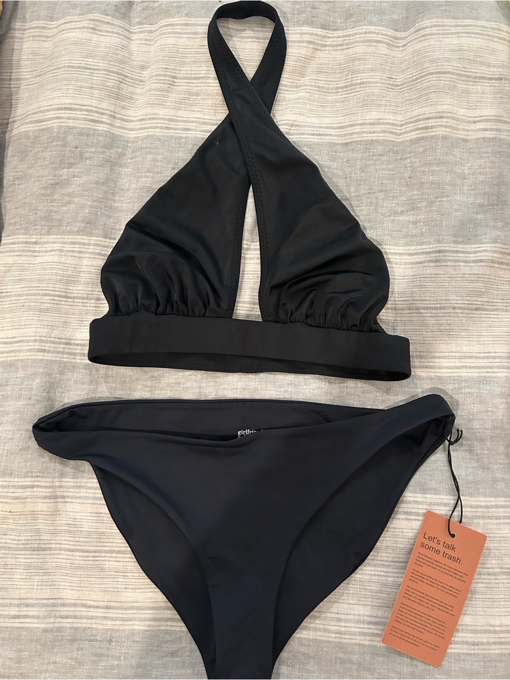 NWNo Tags Norma Kamali Swim Top & NWT Girlfriend Bikini Bottom, Size L Swim